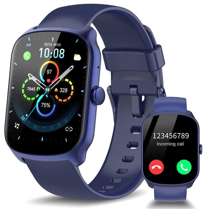 Smart Watch for Men Women, 1.95'' HD Curved Screen Smartwatch(Answer/Make Call), Fitness Tracker with 112 Sport Modes, IP68 Waterproof Fitness Watch with Heart Rate/Sleep Monitor/Pedometer, Blue - 79% off