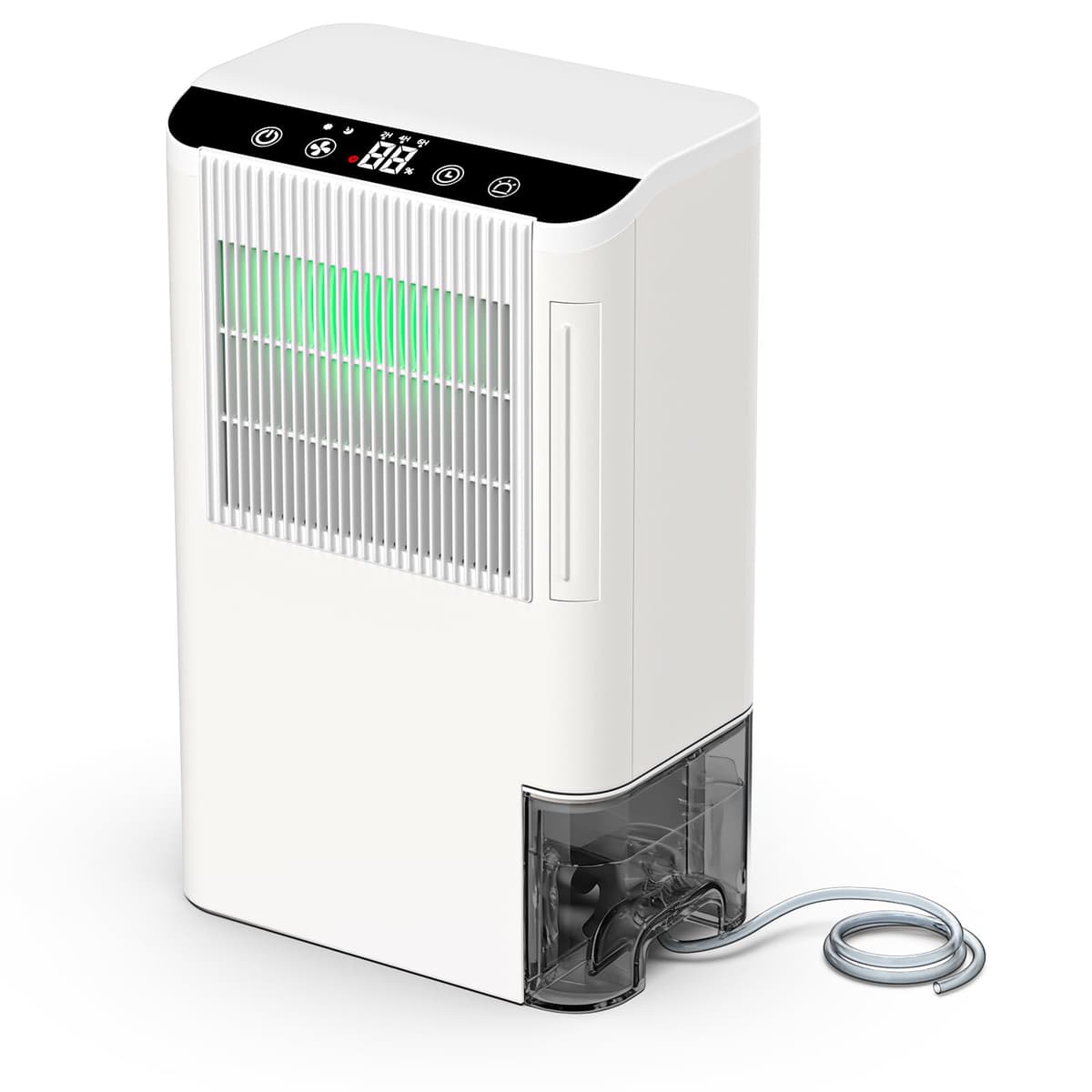 Dehumidifiers for Home, 2000 Sq.Ft Small Dehumidifier with 3.3ft Drain Hose, 2.5L Tank, Timer Sleep Mode, Portable Dehumidifier for Basement, Bedroom, Bathroom (Sweet White) - 70% off