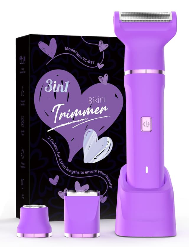 Electric Shaver for Women - Cordless Dermave Bikini Trimmer for Lady's Beauty, Painless Facial Hair Removal Device with Low Noise, Detachable Head, Fast Charging, 2025 Beach Vacation Essentials - 50% off