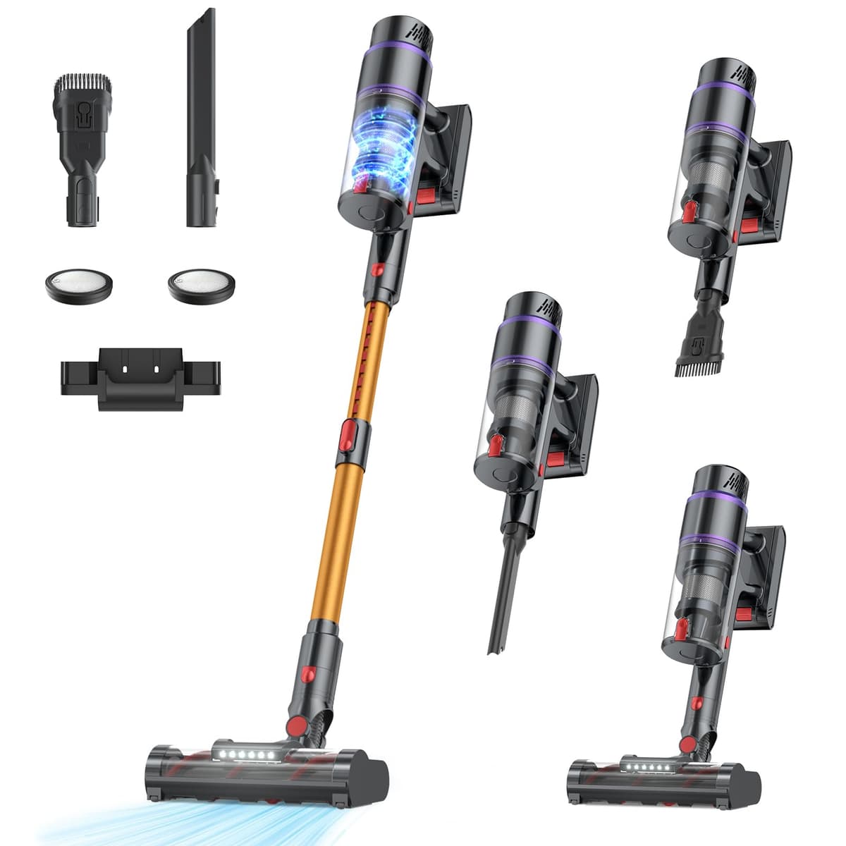 Cordless Vacuum Cleaner, 550W/50Kpa/70Mins Vacuum Cleaners for Home with Smart Auto Mode/LED Touch Display, Self-Standing Cordless Stick Vacuum Rechargeable, Vacuum Cleaner for Pet Hair/Carpet/Floors - 50% off