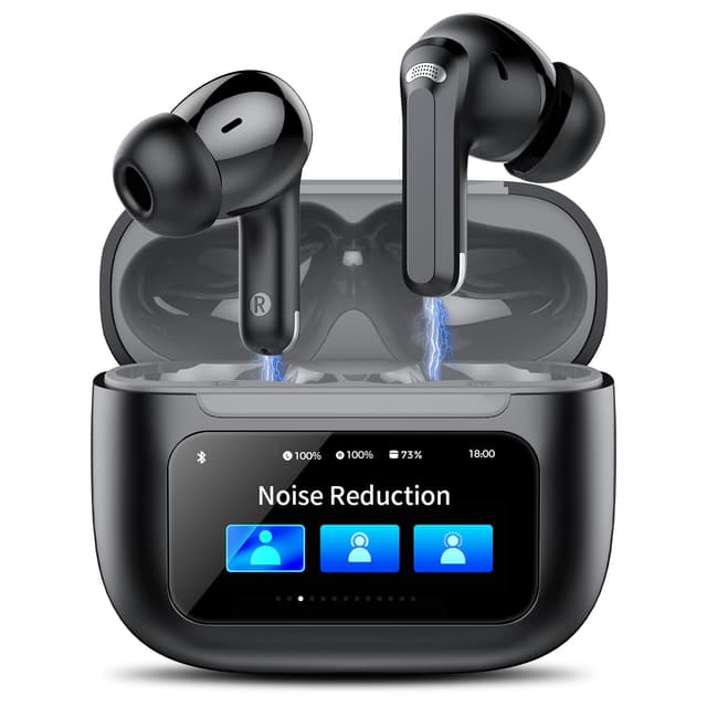 TIMU Wireless Earbuds, Bluetooth 5.4 Ear Buds with ANC/ENC Noise Cancelling, 5 EQ Modes, 50H HiFi Stereo Bluetooth Earbuds with Multifunctional Smart Touchscreen, IPX7 Waterproof Headphones in Ear - 73% off