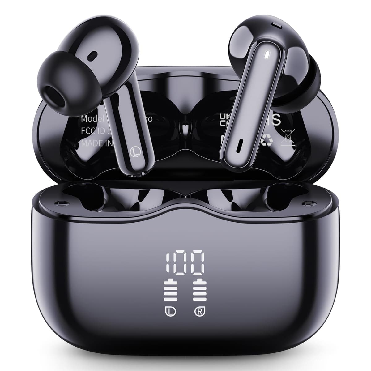 Wireless Earbuds, Bluetooth 5.4 Headphones in Ear with 4 ENC Noise Cancelling Mic, New Wireless Earphones HiFi Stereo Deep Bass 40H Playtime, In-Ear Bluetooth Earbuds LED Display IP7 Waterproof, USB-C - 83% off