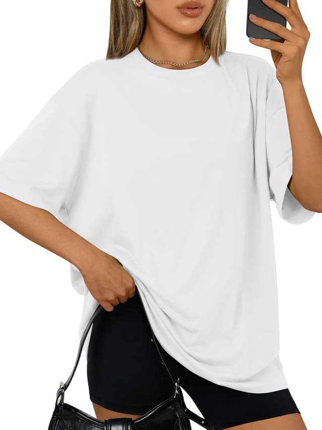 Trendy Queen Womens Oversized Summer T Shirts Plus Size Spring Cute Casual Tops Short Sleeves Fashion Workout Clothes - 50% off