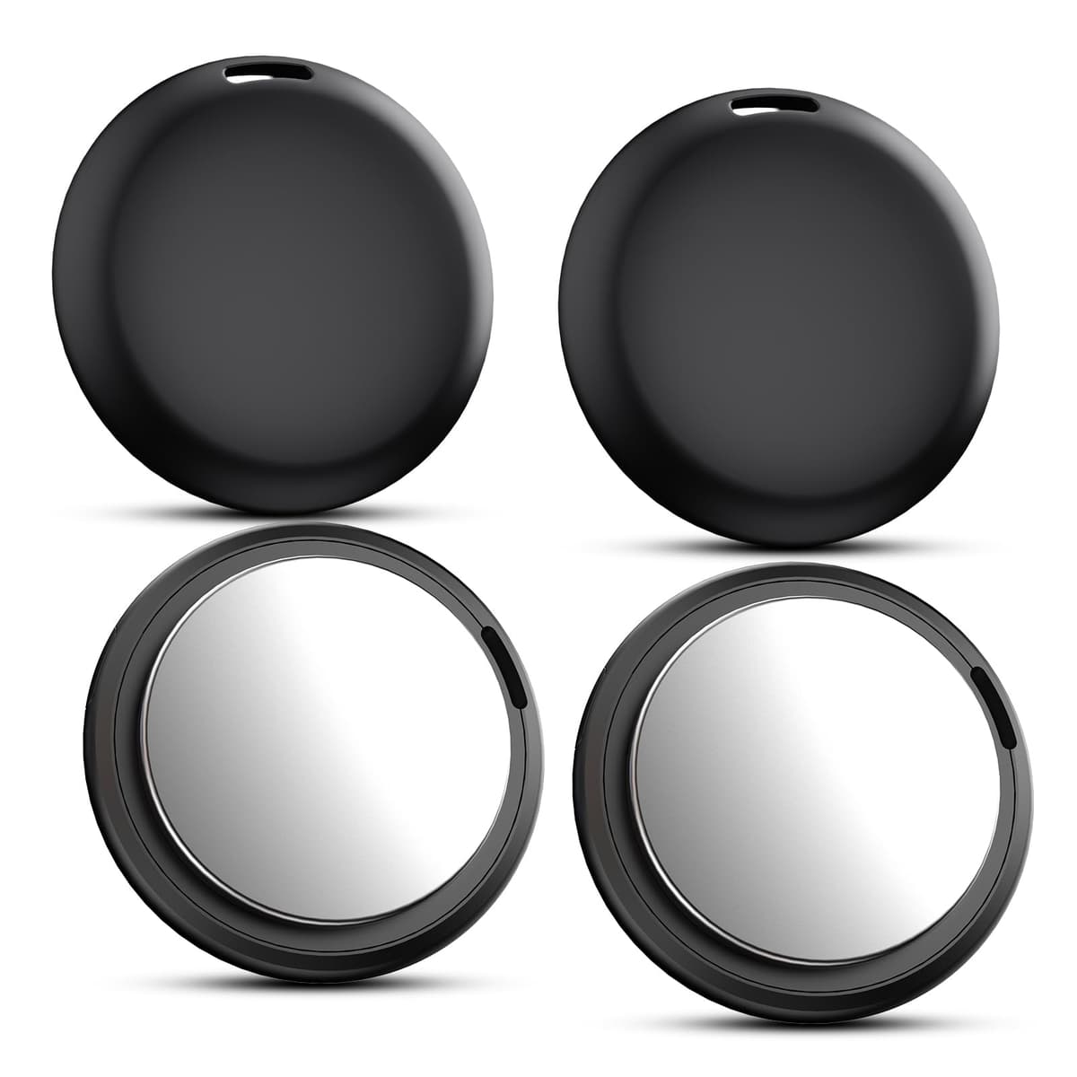 ZOOBELIO Air Tracker Tags 4 Pack - Bluetooth Wallet Tracker, Keys Finder Work with Apple Find My (iOS Only), Smart Item Locator Tags for Luggage, Backpack, Phone (Black) - 79% off