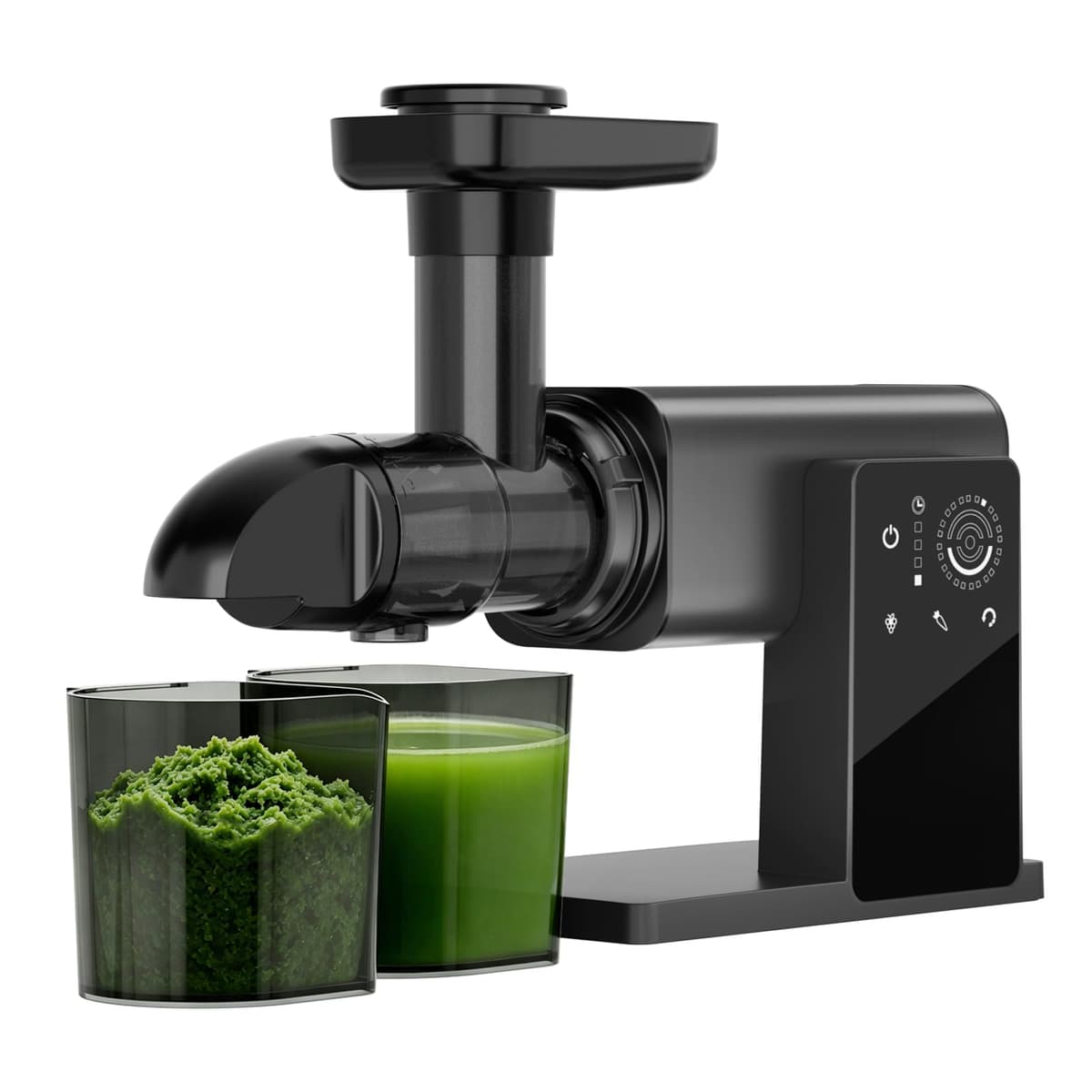 Juicer Machines, Cold Press Juicer Machine with LED Smart Touch Screen, 2 Speed Modes for Fruit and Vegetable, High Yield Slow Juicers Extractor with Reverse Function, Easy to Clean, Black - 78% off