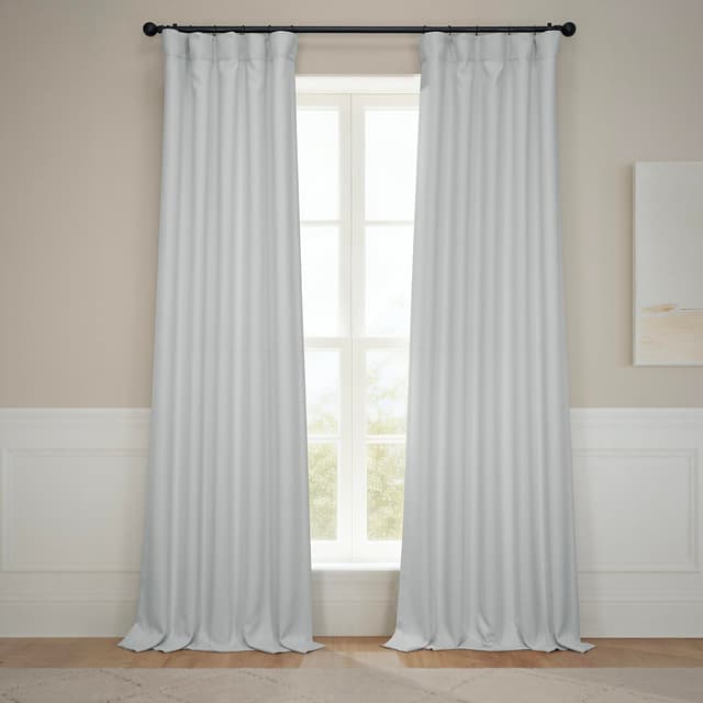 HPD Half Price Drapes - Faux Linen Curtains for Living Room (1 Panel) - 50W X 96L - Textured Room Darkening Curtains for Bedroom 96 Inches Long - Drapes for Home Decor, Oyster - 85% off