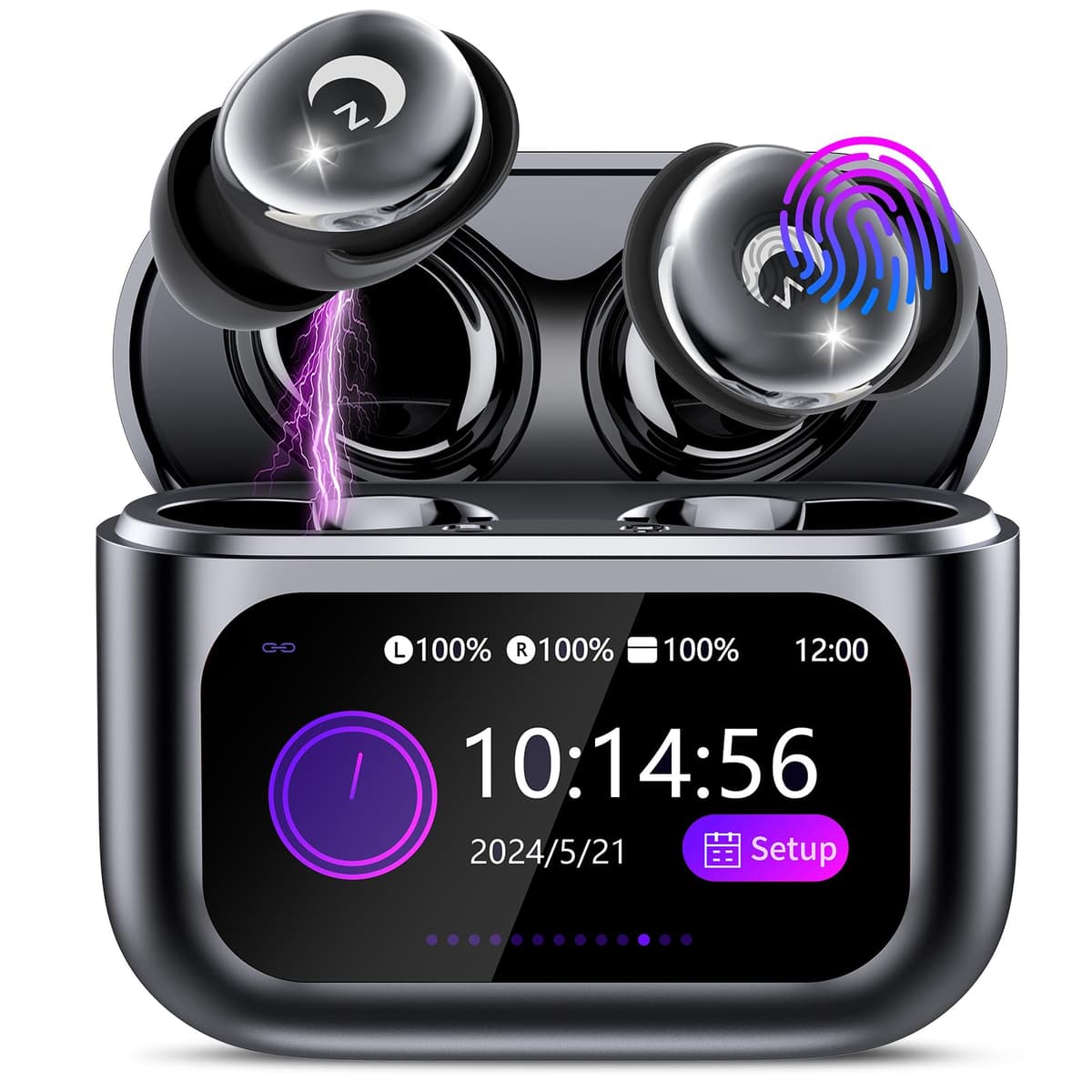 VEKJ Sleep Earbuds Bluetooth 5.4 in Ear Smart Touch Screen Ear Buds, 48H Playtime Mini Sleep Headphones Small Design for Side Sleepers, 5 EQ Modes, Crystal-Clear Calls, IPX7 Waterproof Earphones Black - 72% off