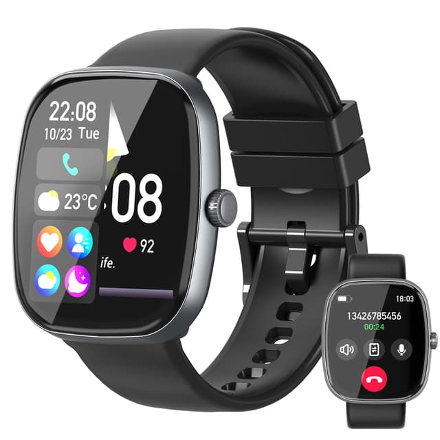 Smart Watch for Women Men, 1.85" HD Fitness Watch with 120 Sports Modes, 5.3 Bluetooth Call, 250+ Custom Dials, Heart Rate/Sleep Monitor Fitness Tracker, IP68 Waterproof Smartwatch for Android iOS - 85% off