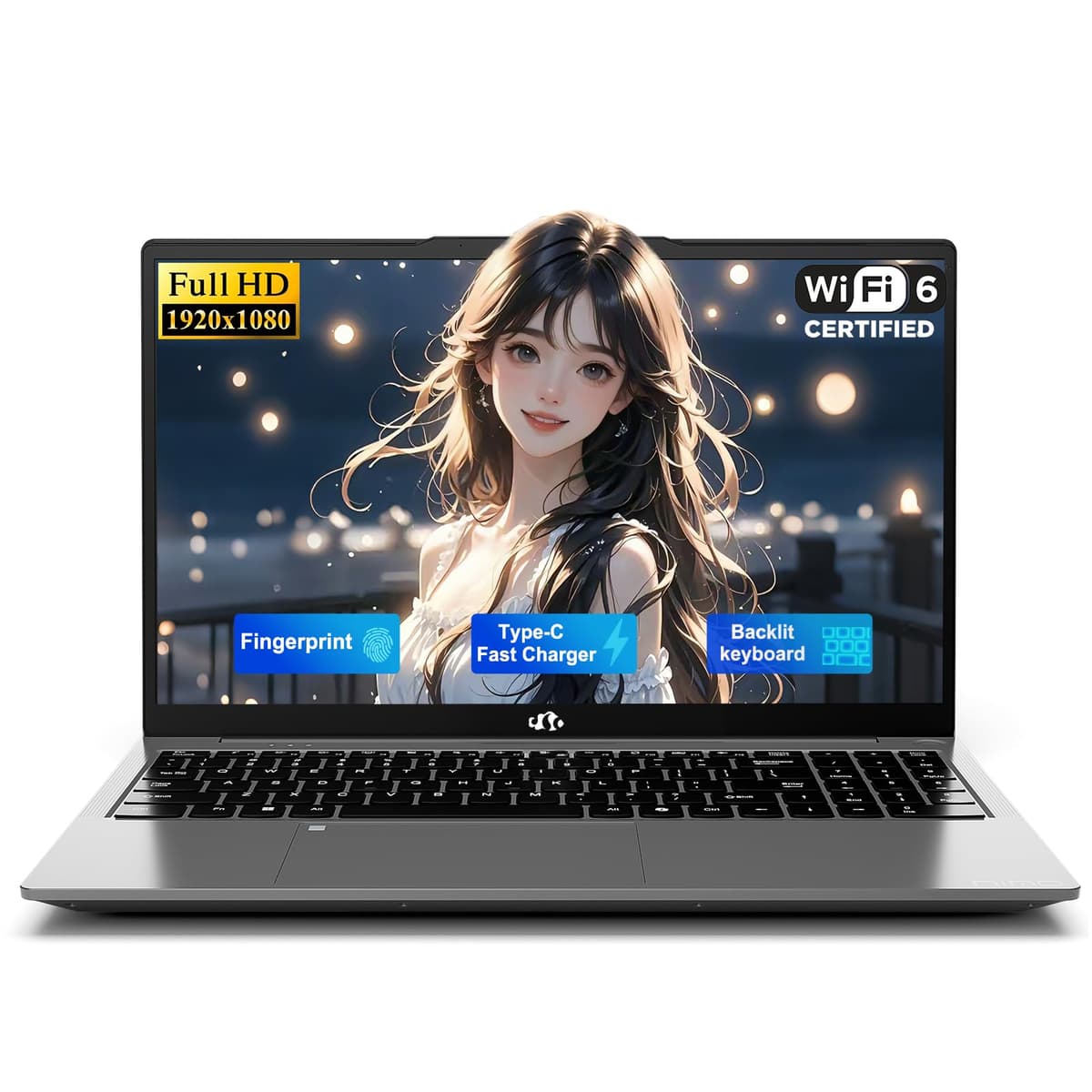 NIMO 15.6" FHD Laptop, 4 Cores Intel Twin Lake (up to 3.6GHz Beat i3-10110U) 8GB RAM 256GB SSD for Student & Office with 2 Year Warranty 65W Type-C, 53.58Wh Battery Backlit Keyboard Fingerprint - 70% off