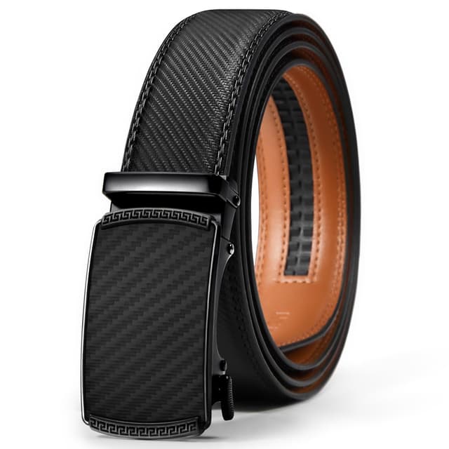 VATAN Men's Belt Leather Ratchet Belt for Men Dress Casual Every Day with Adjustable Buckle, Trim to Fit - 62% off