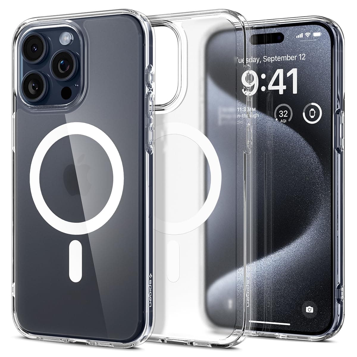 Spigen for iPhone 15 Pro Case, Ultra Hybrid MagFit [Anti-Yellowing] [Compatible with Magsafe] - Frost White - 76% off