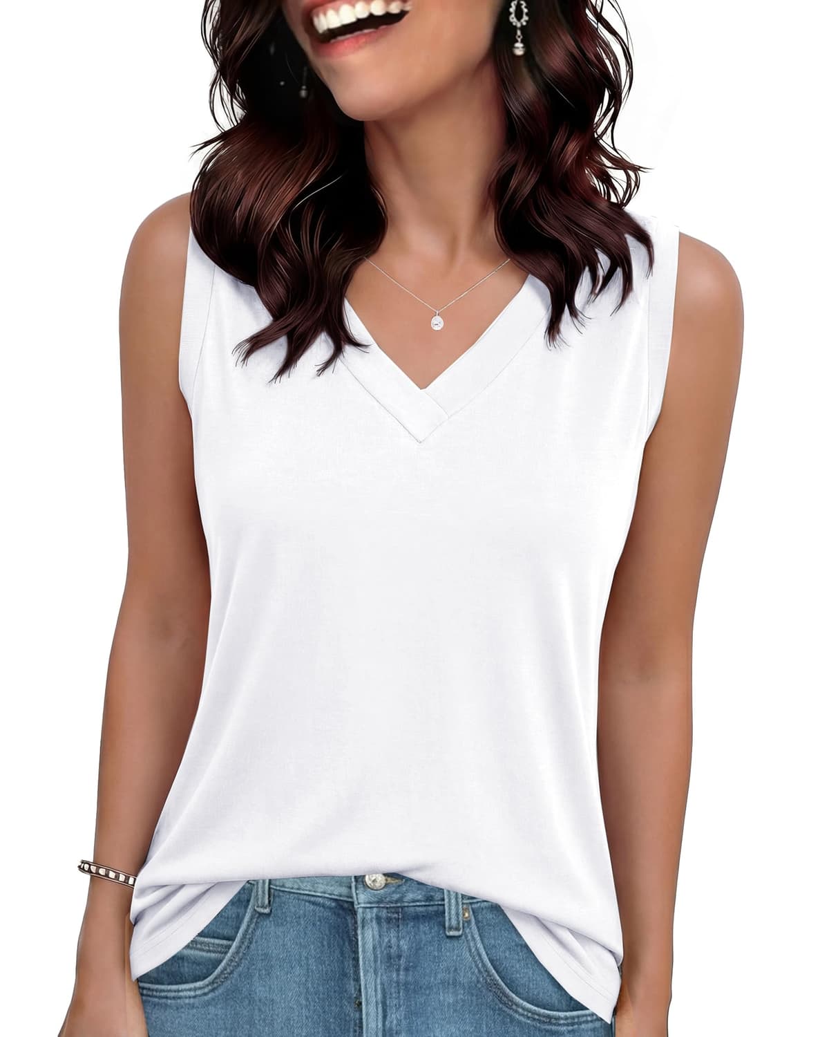 GAYHAY Womens Tank Tops Loose Fit Sleeveless Summer Shirts V Neck Flowy Blouses Casual Beach Vacation Clothes Fashion 2026 - 70% off