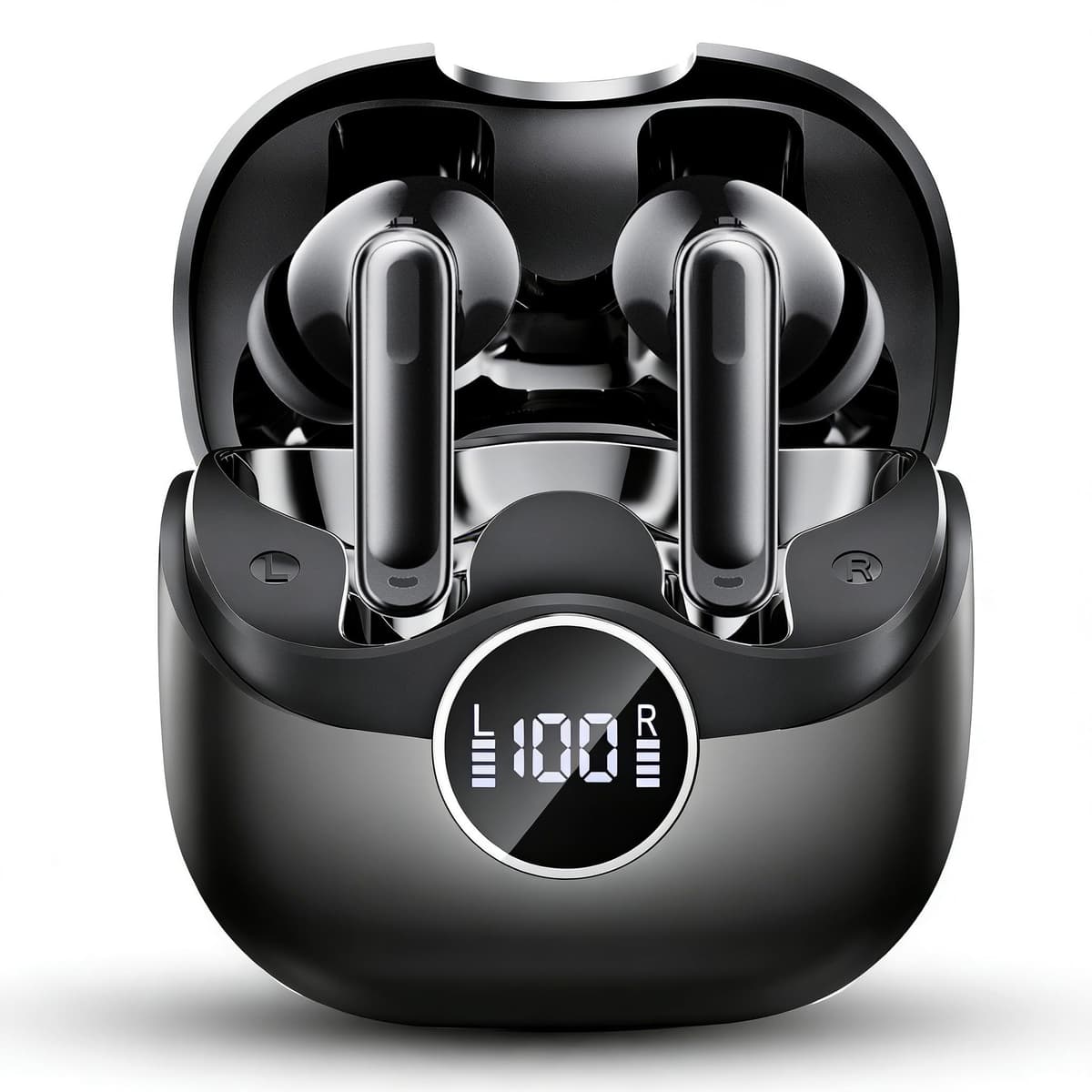 Adaptive Hybrid Active Noise Canceling 2026 Wireless Earbuds, 6 Mics ENC Clear Call Ear Buds, Hi-Res Audio Deep Bass Bluetooth 5.4 Headphones, 40H Playtime, Wireless Charging, LED, USB-C, Black - 72% off