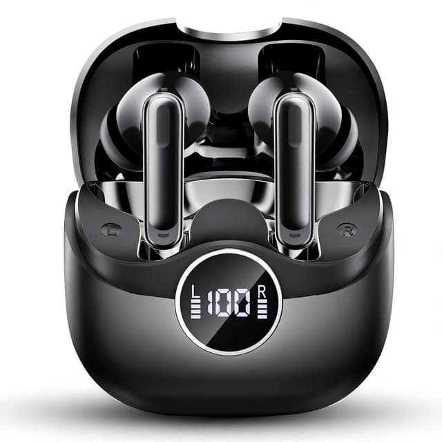 Adaptive Hybrid Active Noise Canceling 2026 Wireless Earbuds, 6 Mics ENC Clear Call Ear Buds, Hi-Res Audio Deep Bass Bluetooth 5.4 Headphones, 40H Playtime, Wireless Charging, LED, USB-C, Black - 72% off