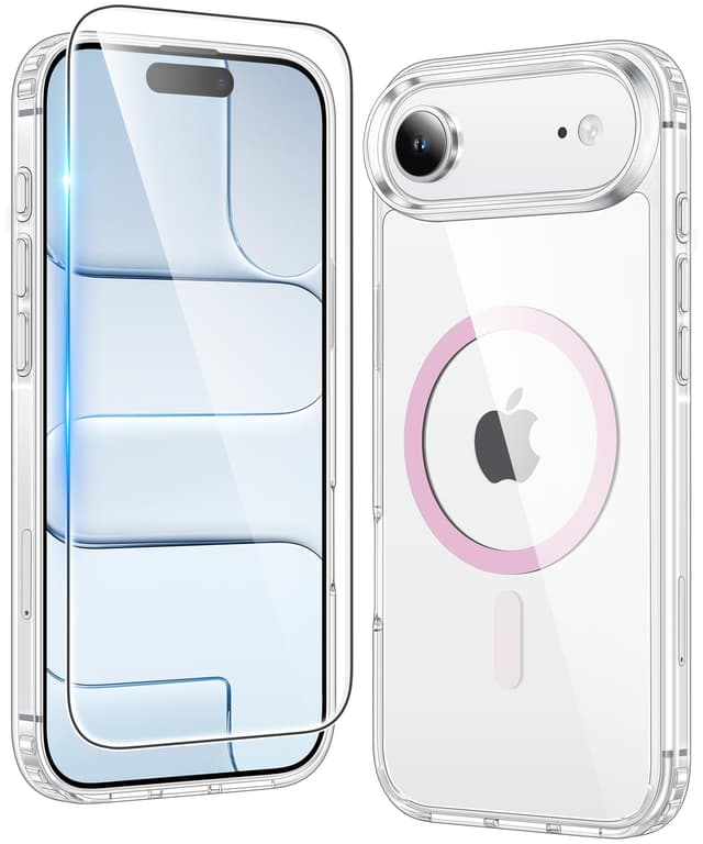 FNTCASE for iPhone Air Case Clear: Magnetic Phone Cases Compatible with Magsafe Slim Anti Yellowing Military Grade Drop Protection Rugged Shockproof Protective Transparent Cell Cover (C-A Pink) - 68% off
