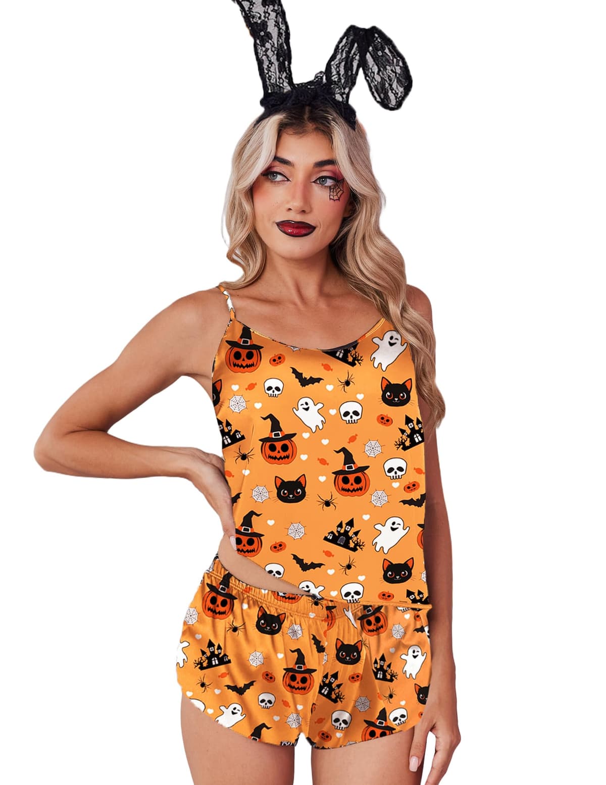 Ekouaer Silk Pajamas Set for Women Satin Backless Lingerie Pjs Cami Top and Shorts Nightwear - 73% off