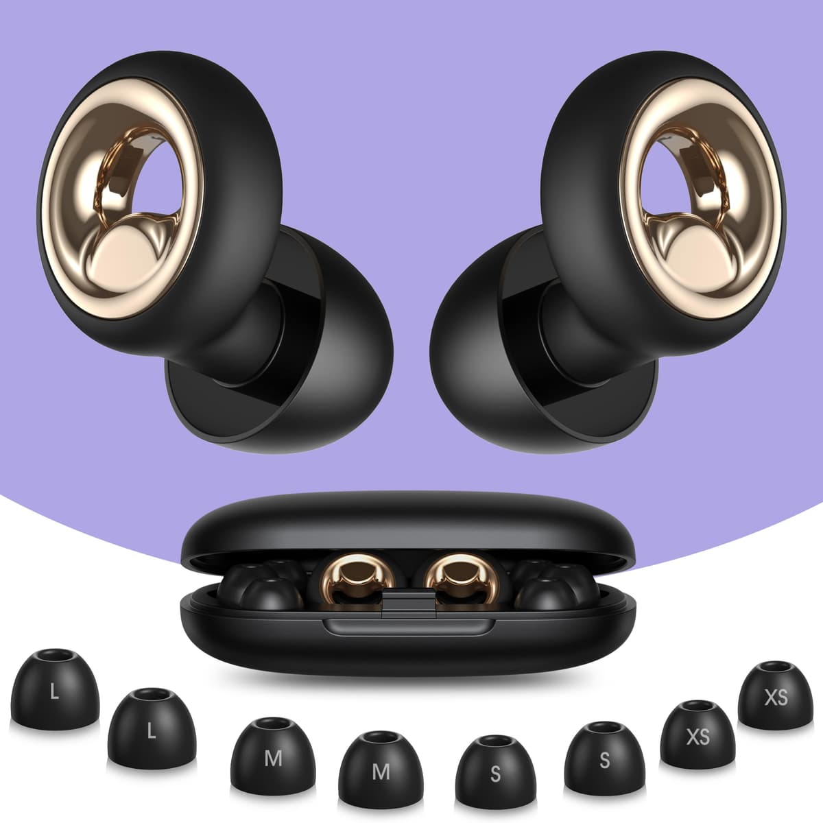 Vosaf Ear Plugs for Sleeping, 45dB Noise Cancelling Ear Plugs, Reusable Earplugs for Noise Reduction, Snoring, Side Sleepers, Concert Ear Plugs, Airplane Travel, Hearing Protection(Midnight Black) - 78% off