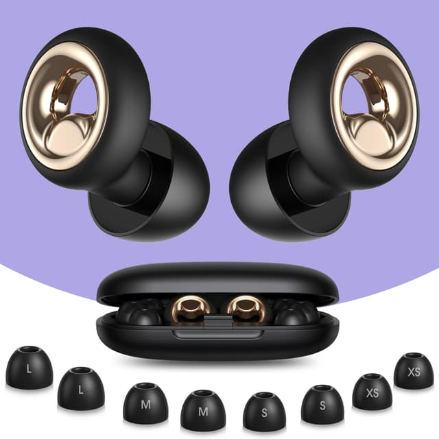 Vosaf Ear Plugs for Sleeping, 45dB Noise Cancelling Ear Plugs, Reusable Earplugs for Noise Reduction, Snoring, Side Sleepers, Concert Ear Plugs, Airplane Travel, Hearing Protection(Midnight Black) - 78% off