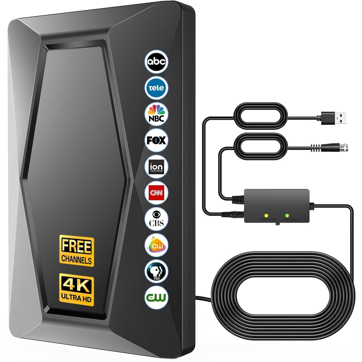 Fronguld 2025 TV Antenna Indoor Antenna for Smart TV Long Range Reception HD Digital Antenna Outdoor with Amplifier Signal Booster for Local Channels Supports 4K 1080p - 70% off