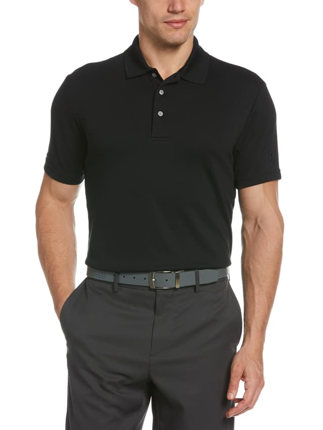PGA Tour Men's Airflux Solid Mesh Short Sleeve Classic Golf Polo Shirt - 70% off