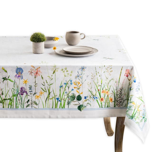 Maison d' Hermine Table Cloth Rectangle Table 100% Cotton 60 x 120 Inches Tablecloth Reusable Decorative for Dining Kitchen Room Farmhouse Home Spring Summer - Fleurs De Mai - 64% off
