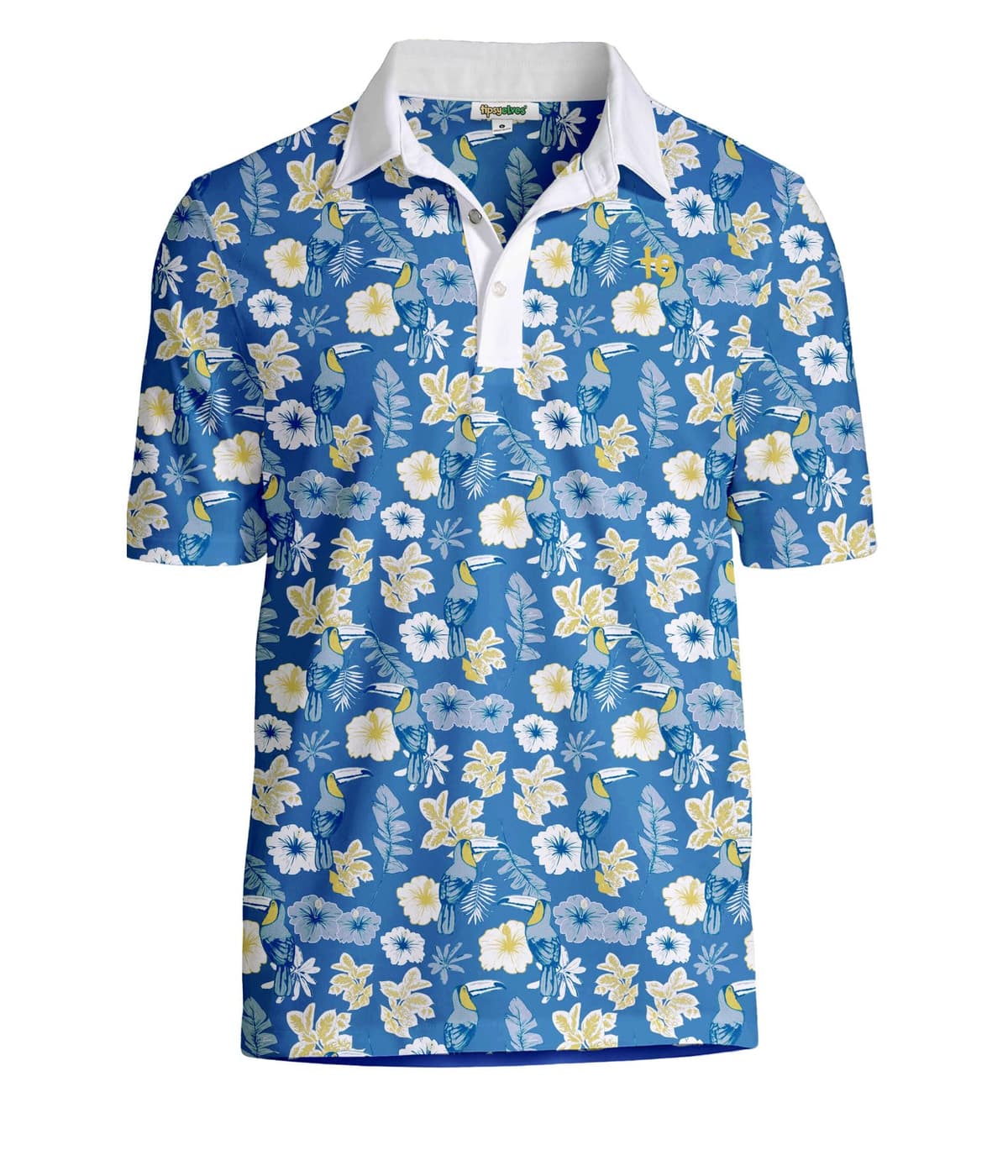 Tipsy Elves Men’s Golf Polo Shirt - Moisture Wicking, Stretch Fabric, Athletic Fit - Performance Polo - 70% off