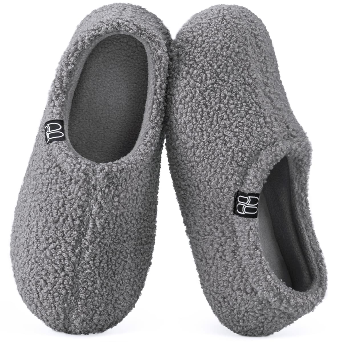 HomeTop Women's Fuzzy Curly Fur Memory Foam Loafer Slippers with Polar Fleece Lining - 63% off