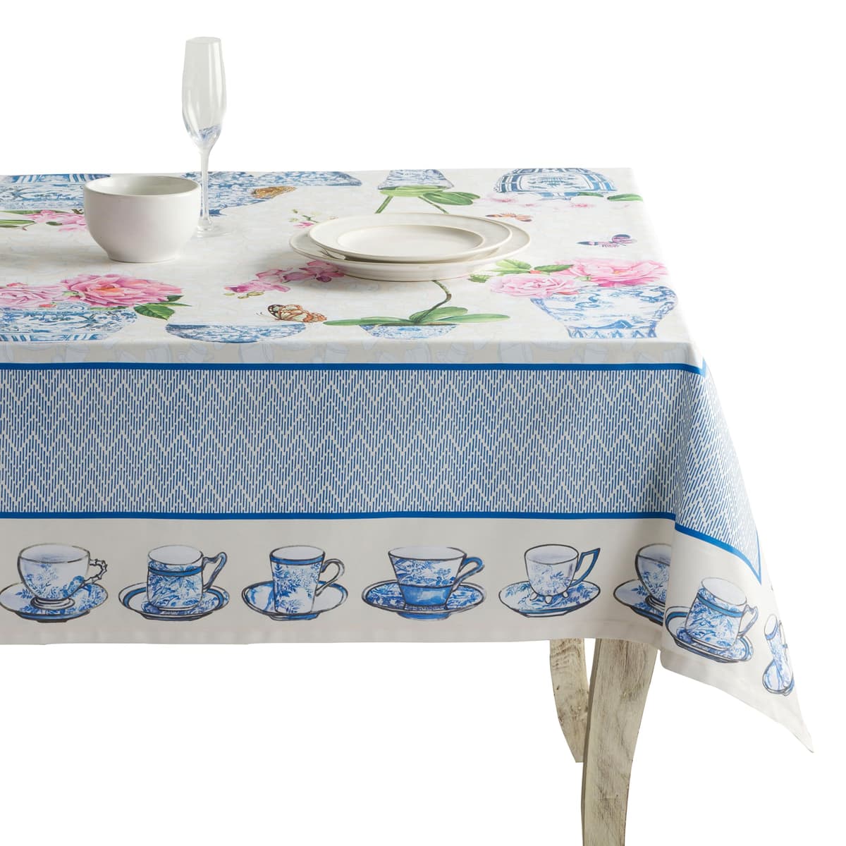 Maison d' Hermine Table Cloth Rectangle Table 100% Cotton 70 x 90 Inches Tablecloth Reusable Decorative for Dining Kitchen Room Farmhouse Home Gifts for Mothers Day Spring Summer - Canton - 50% off