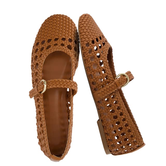 CUSHIONAIRE Windsor Woven Womens Flats with Adjustable Strap – Comfortable Mary Jane Ballet Flats for Women - 50% off