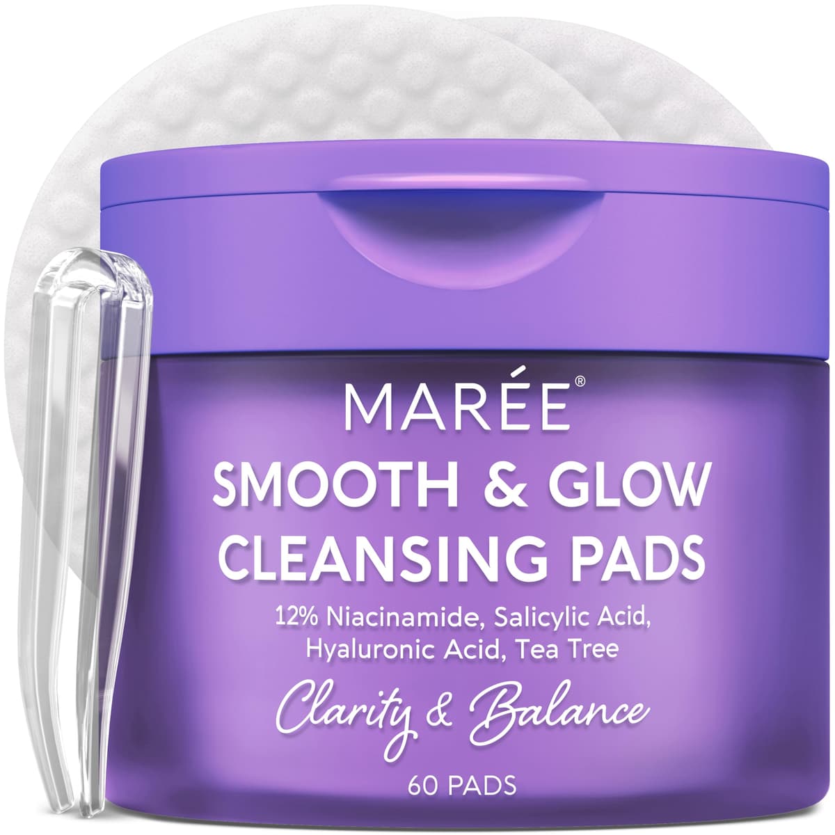 MAREE Niacinamide Toner Pads for Face – Exfoliating Pads with 12% Niacinamide, Salicylic Acid, Hyaluronic Acid & Tea Tree – Zero Pore, Uneven Skin Tone, Acne Clearing Facial Pads – Glow Up Device - 68% off